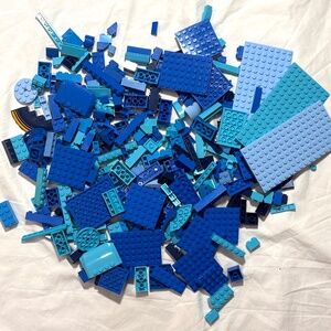 1 lb (16 oz) of Blue LEGO of Bricks, Plates, Specialty Parts - Clean!